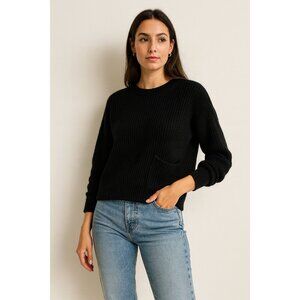 N.O.W. Andrea Rosati Cashmere Sweater Women Black Ribbed Knit Italy Oversized M